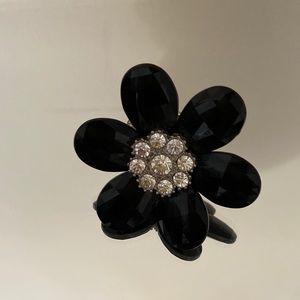 Black flowered ring